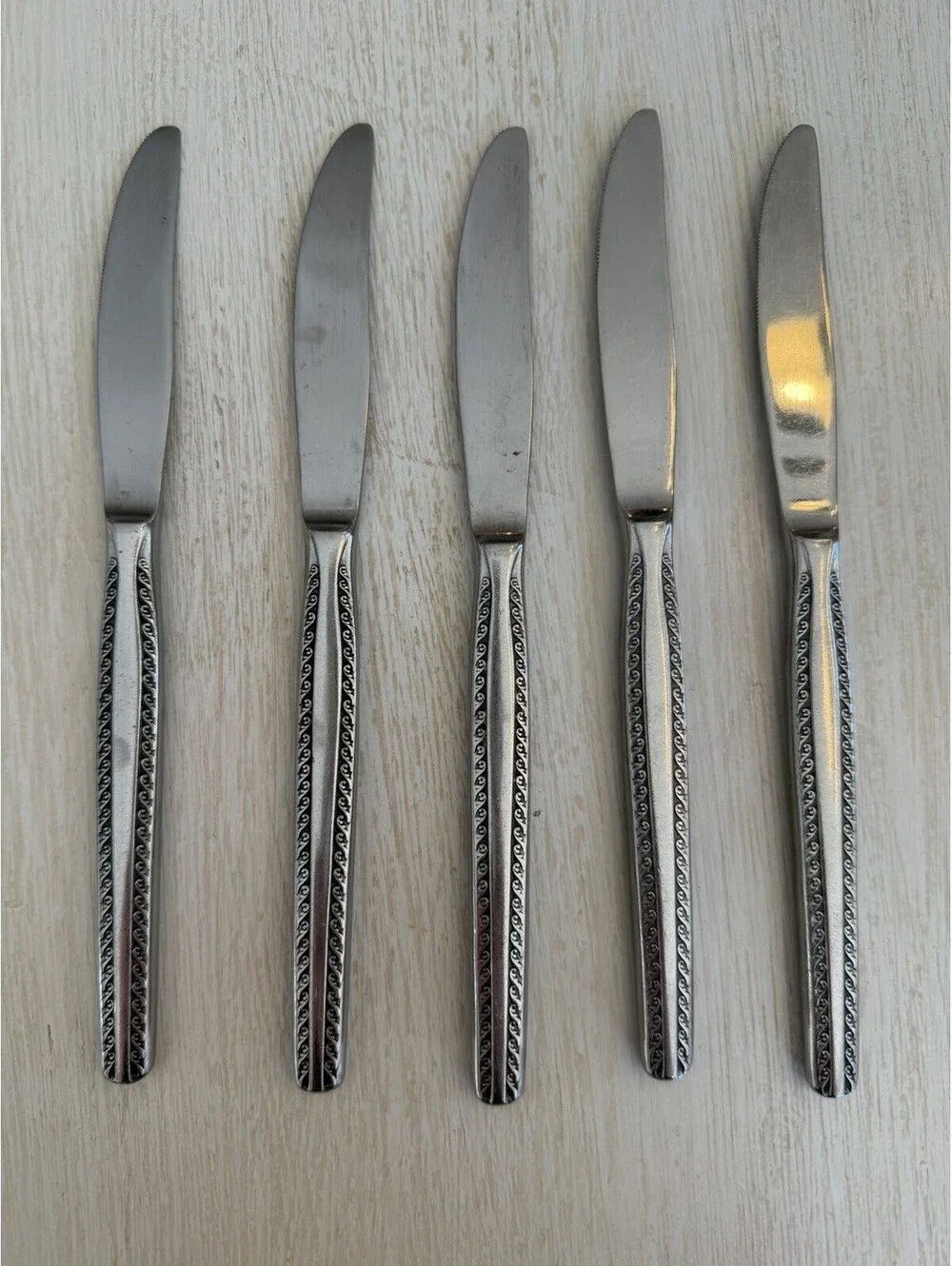 National Stainless “Granada” Dinner Knives Set Of 5 Japan